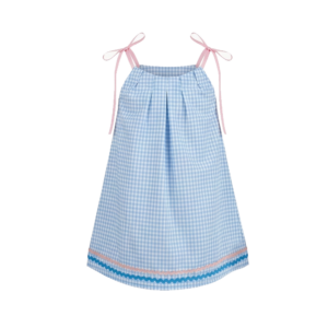 NINA DRESS SKY GINGHAM